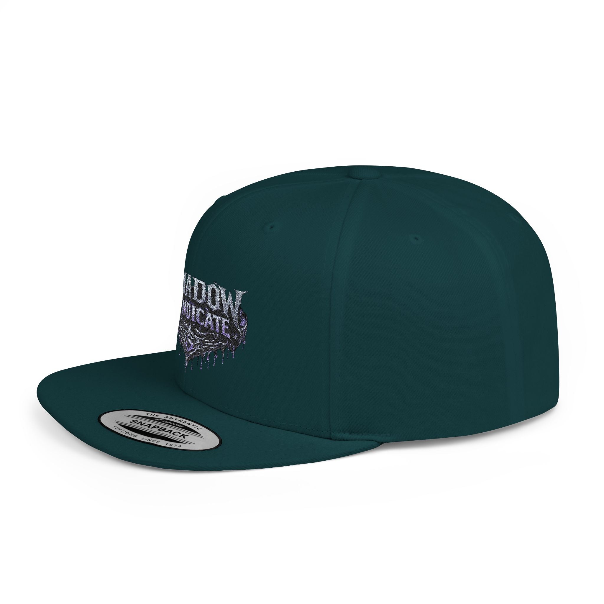 Shadow Syndicate Flat Bill Snapback Hat — Drip Logo Streetwear Cap