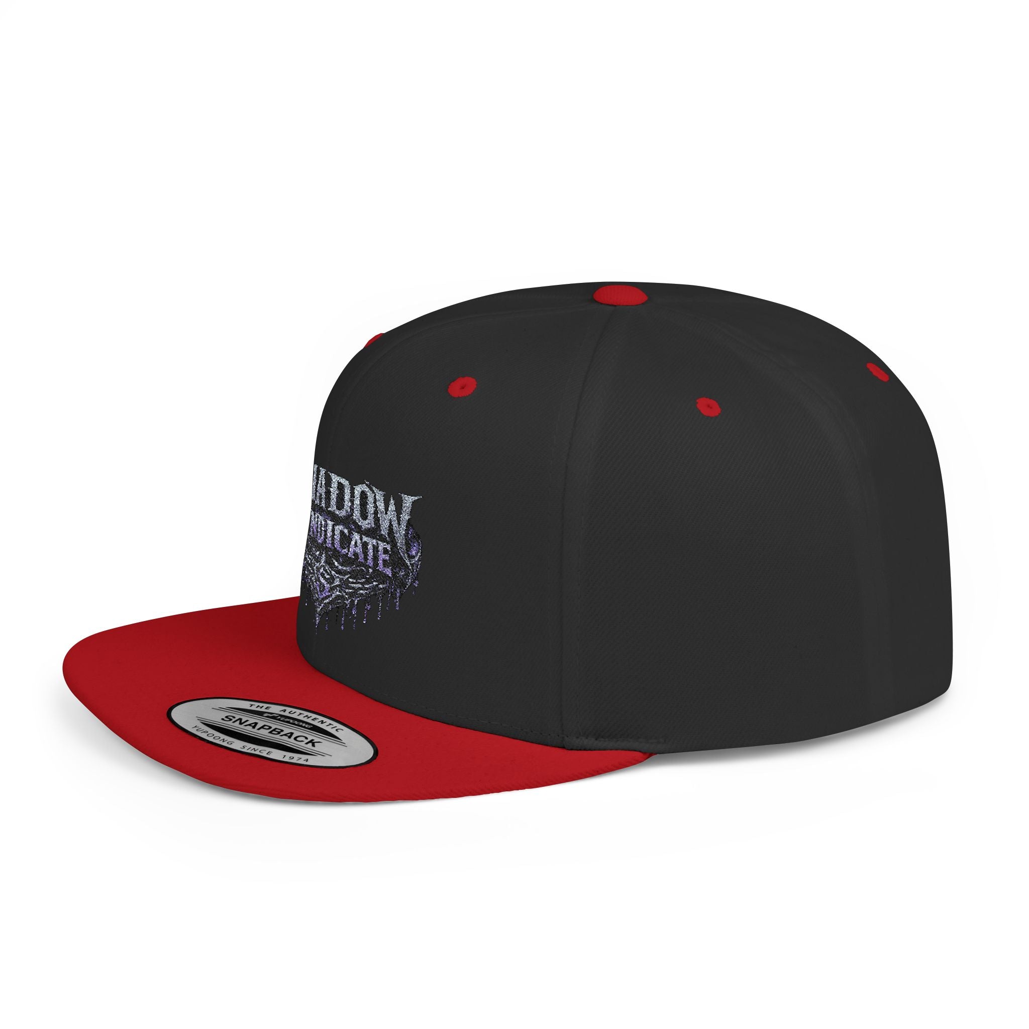 Shadow Syndicate Flat Bill Snapback Hat — Drip Logo Streetwear Cap