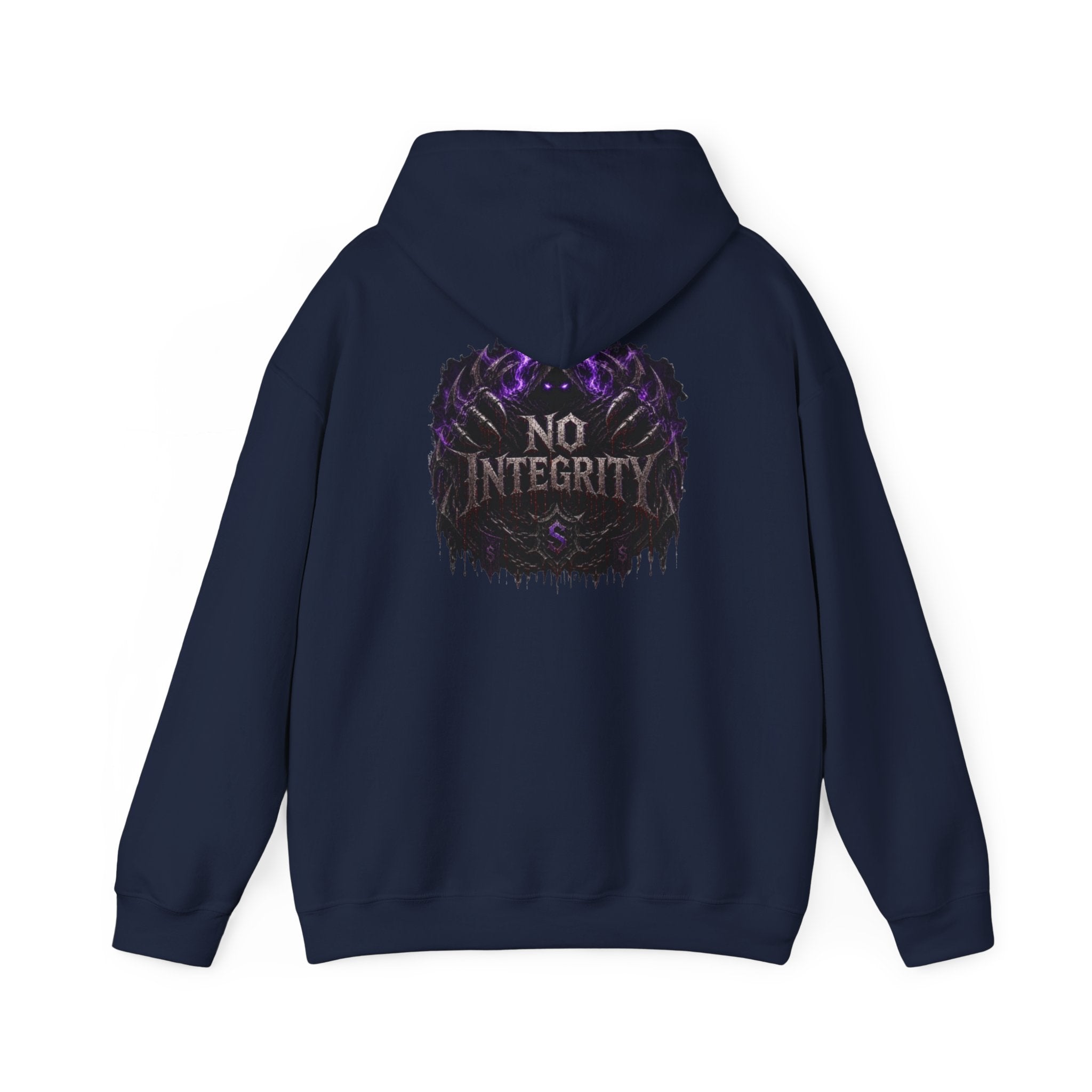 Shadow Syndicate Hoodie — Gothic "No Integrity" Graphic Pullover