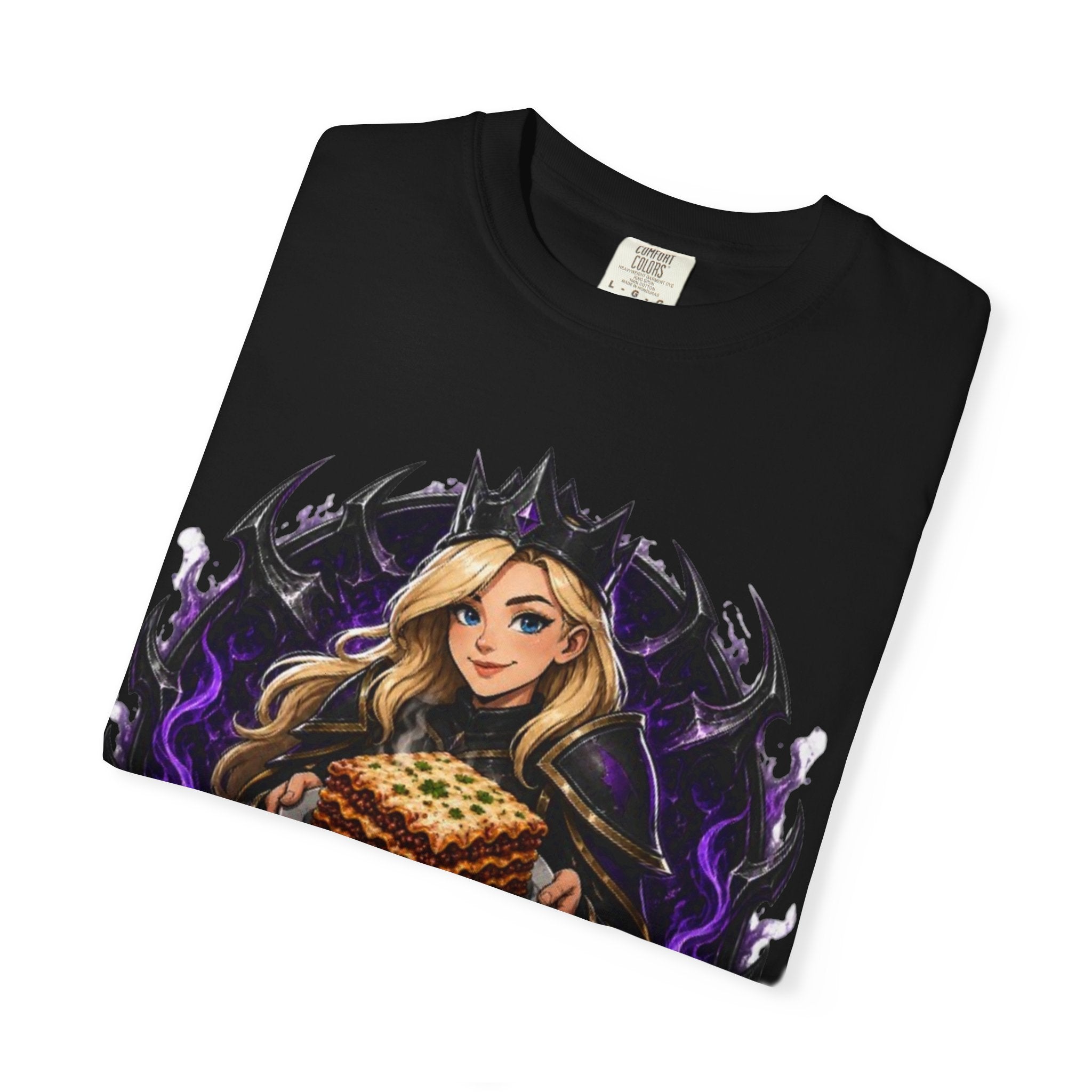 Lasagna T-Shirt — Blondie’s Lasagna Gamer Graphic Tee (Funny "The Fucking Lasagna" Back Print)
