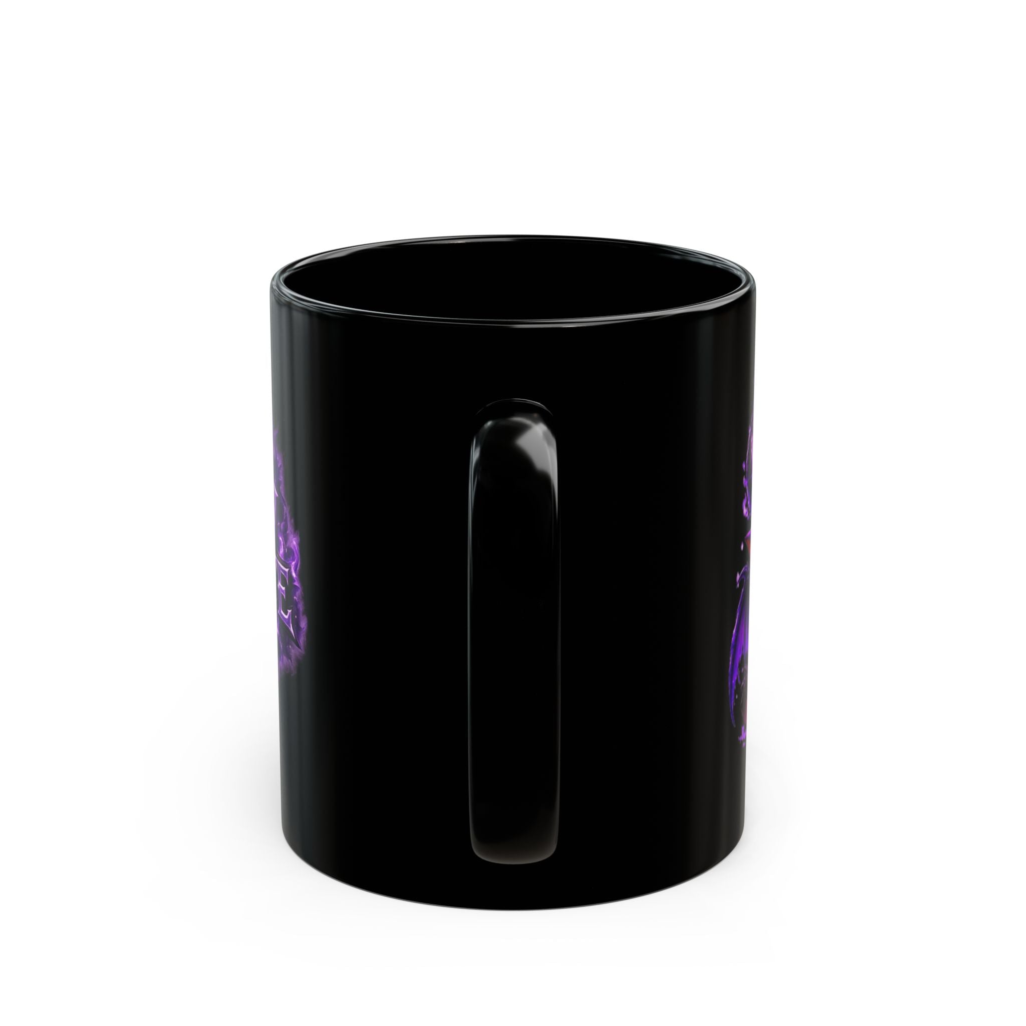 Shadow Syndicate Black Mug — Purple Flame Gaming Coffee Cup (11oz & 15oz)