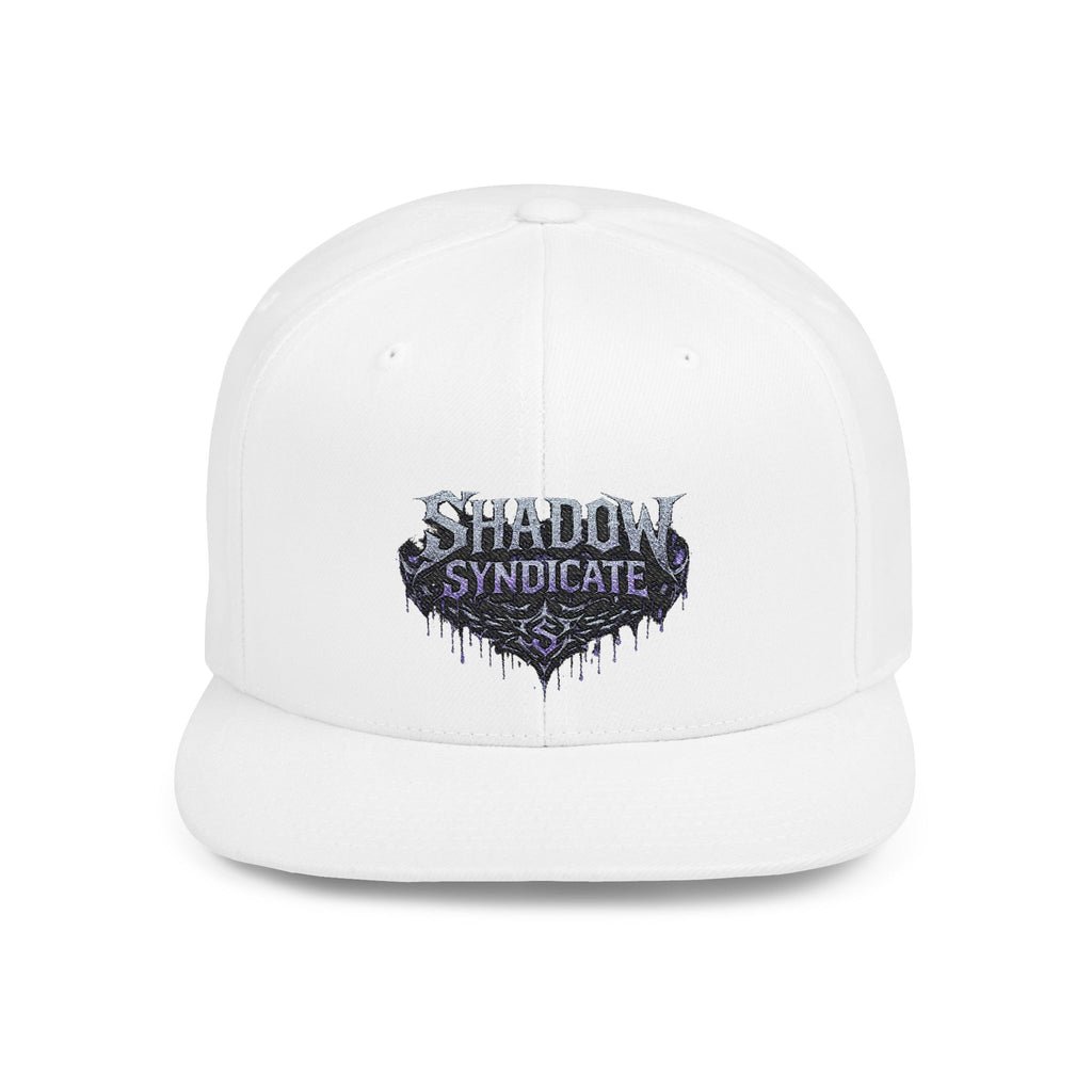 Shadow Syndicate Flat Bill Snapback Hat — Drip Logo Streetwear Cap