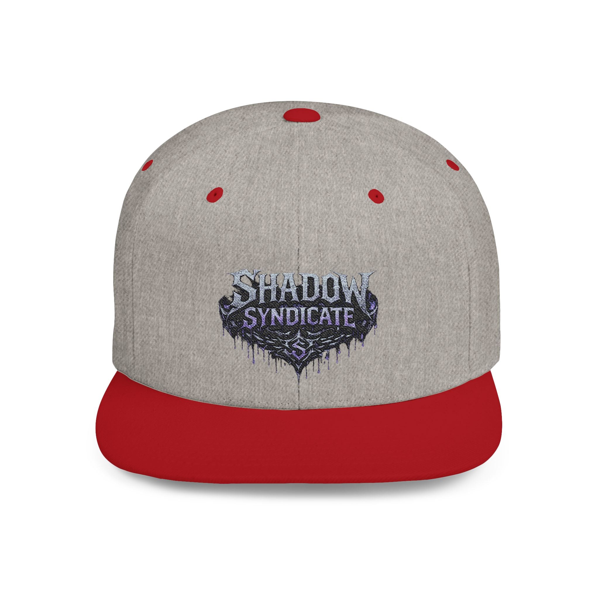 Shadow Syndicate Flat Bill Snapback Hat — Drip Logo Streetwear Cap