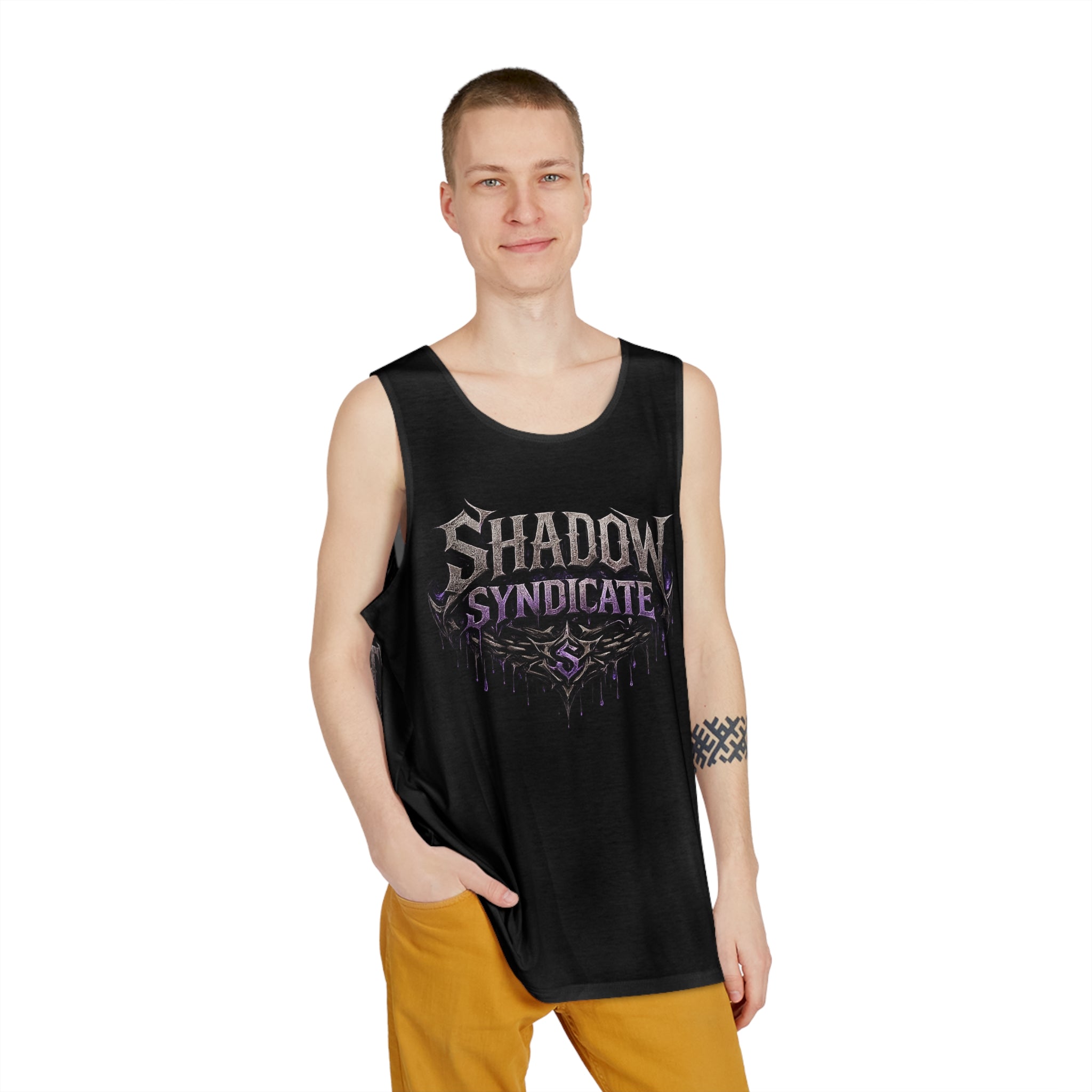 No Integrity Gothic Tank Top — Dark Purple Occult Graphic Men’s Tank