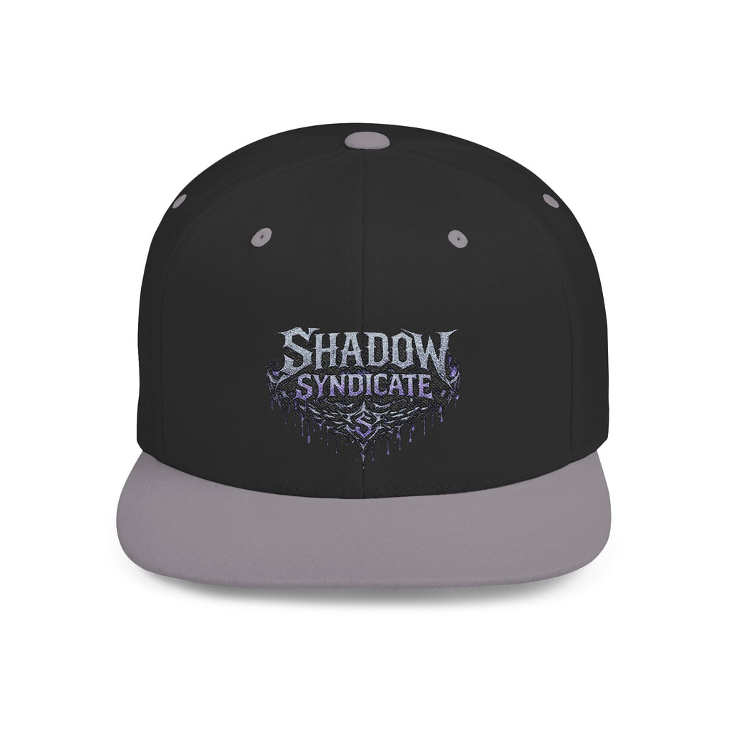 Shadow Syndicate Flat Bill Snapback Hat — Drip Logo Streetwear Cap