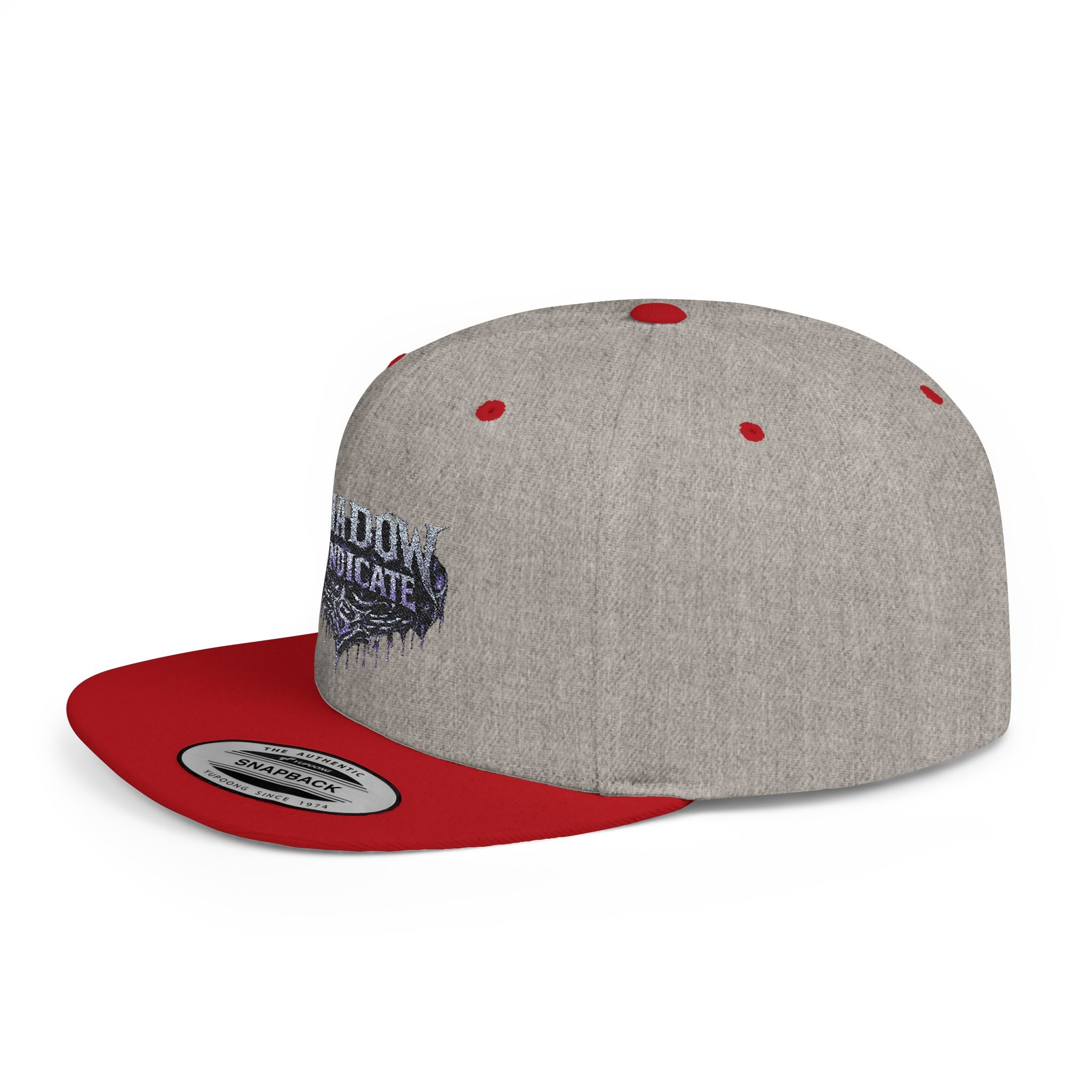 Shadow Syndicate Flat Bill Snapback Hat — Drip Logo Streetwear Cap