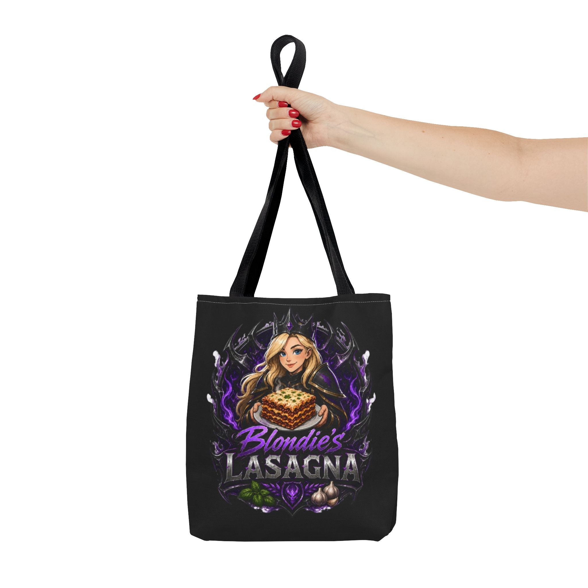 Lasagna Blondie Tote Bag – Funny Gamer Food Quote Bag