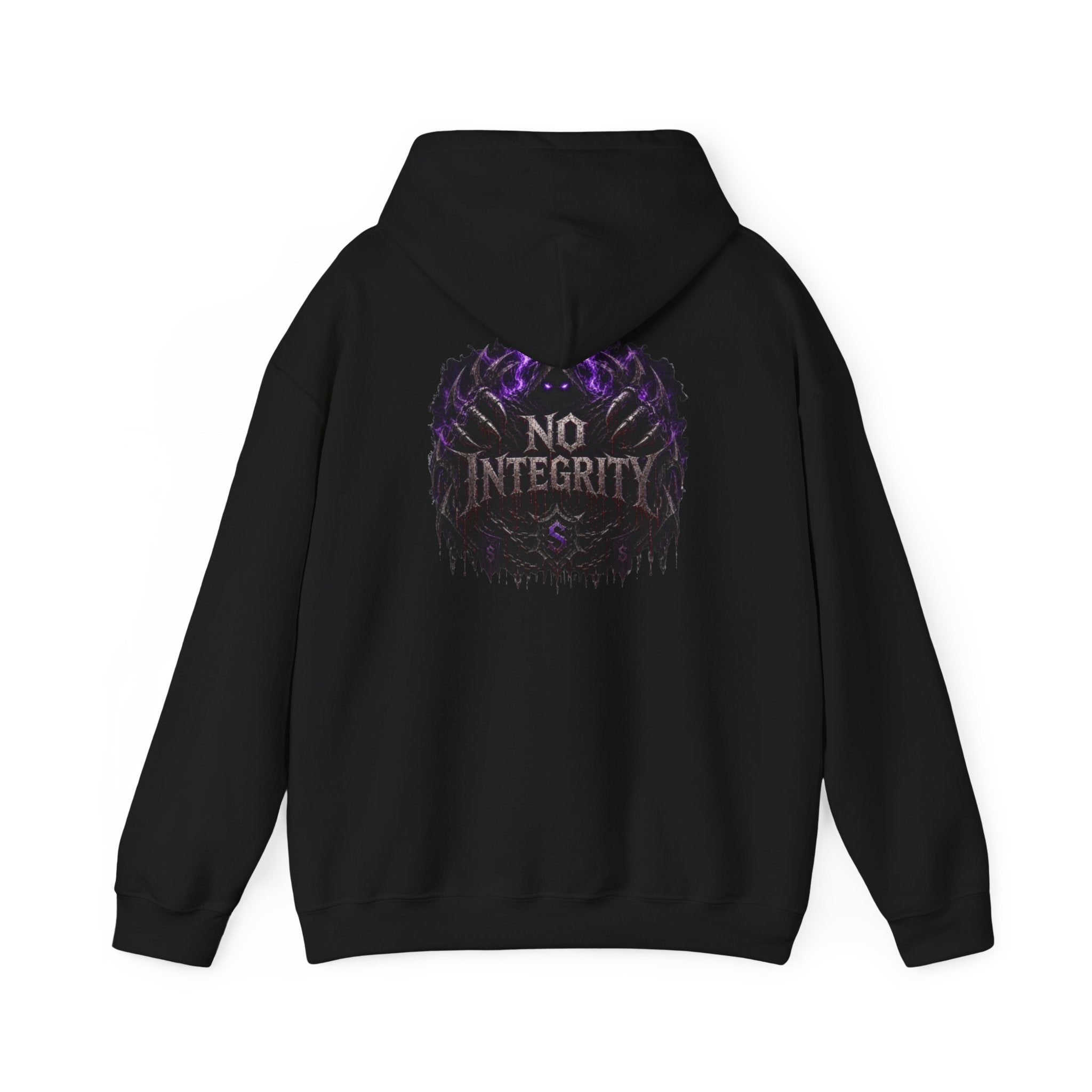 Shadow Syndicate Hoodie — Gothic "No Integrity" Graphic Pullover