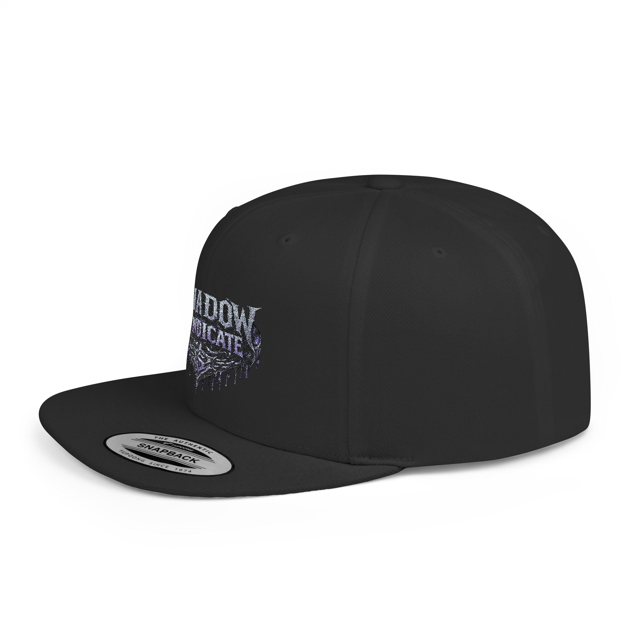 Shadow Syndicate Flat Bill Snapback Hat — Drip Logo Streetwear Cap