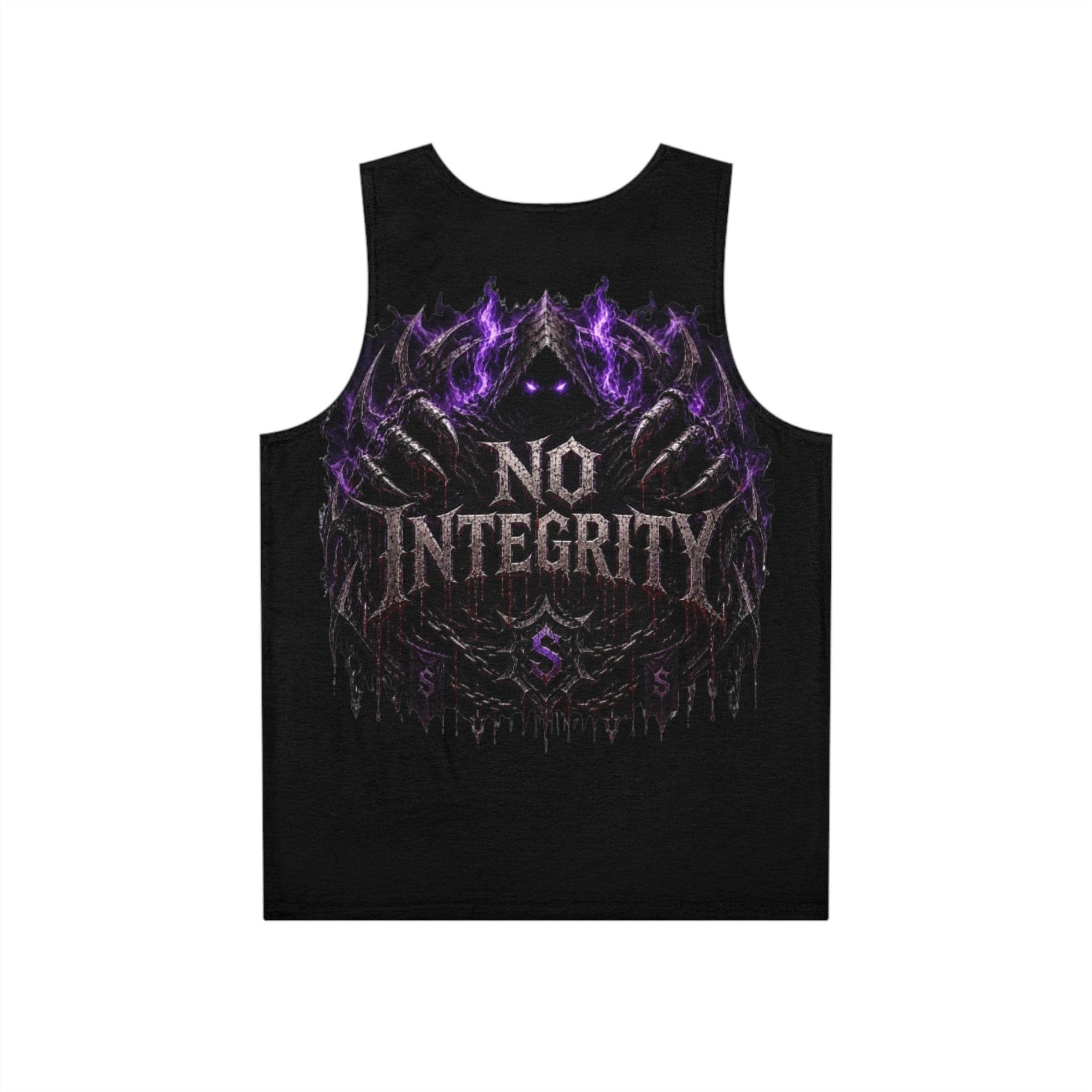 No Integrity Gothic Tank Top — Dark Purple Occult Graphic Men’s Tank