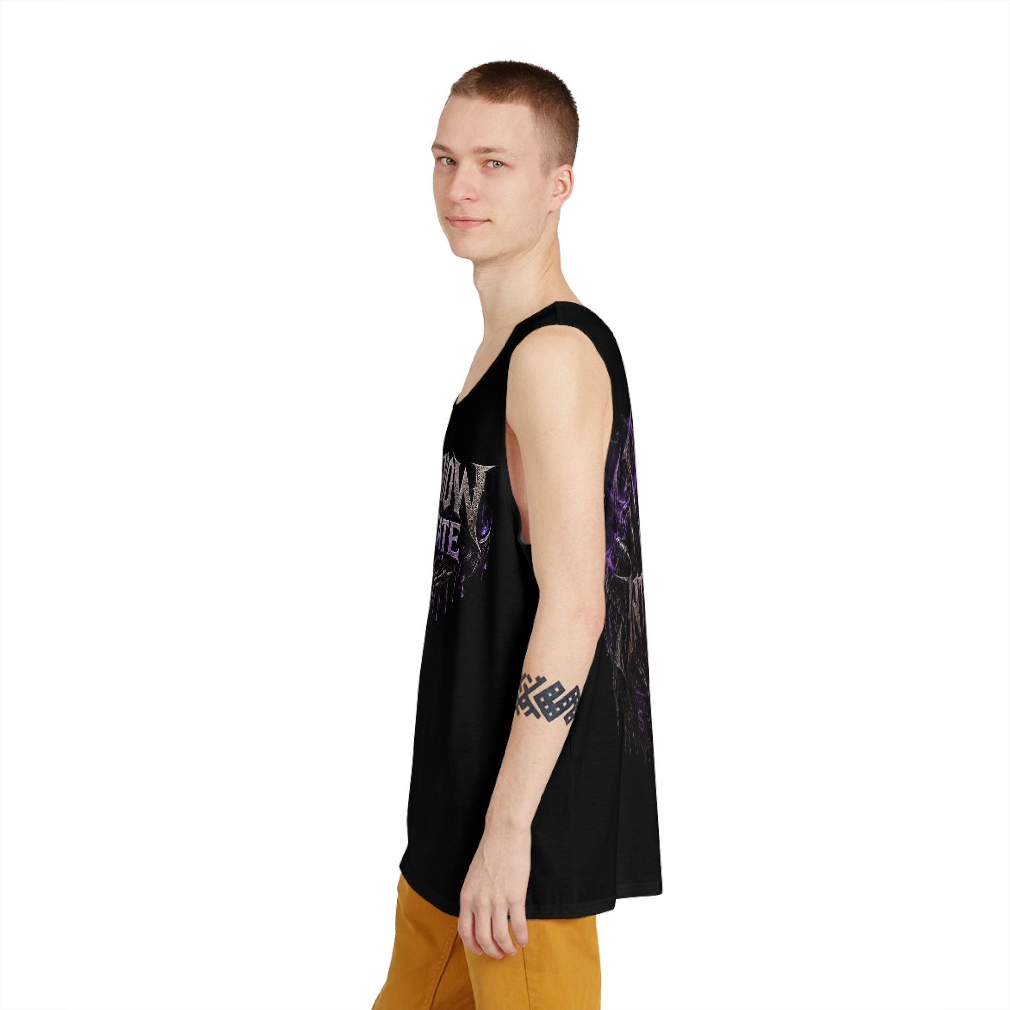 No Integrity Gothic Tank Top — Dark Purple Occult Graphic Men’s Tank