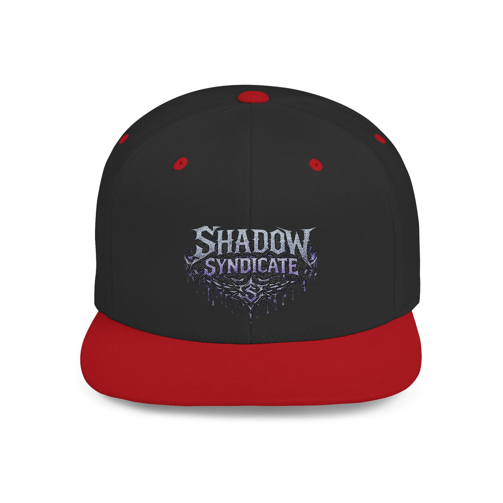 Shadow Syndicate Flat Bill Snapback Hat — Drip Logo Streetwear Cap