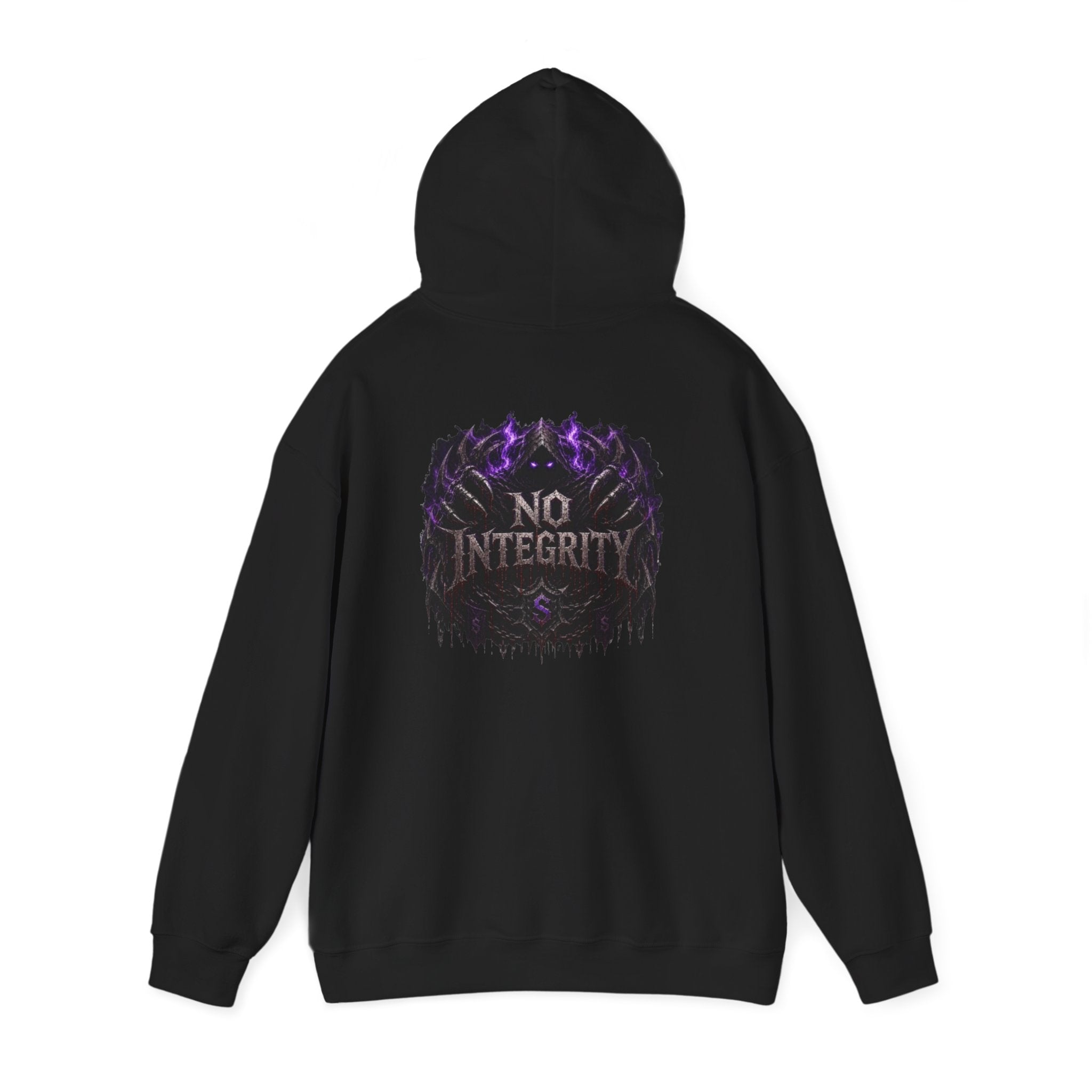 Shadow Syndicate Hoodie — Gothic "No Integrity" Graphic Pullover