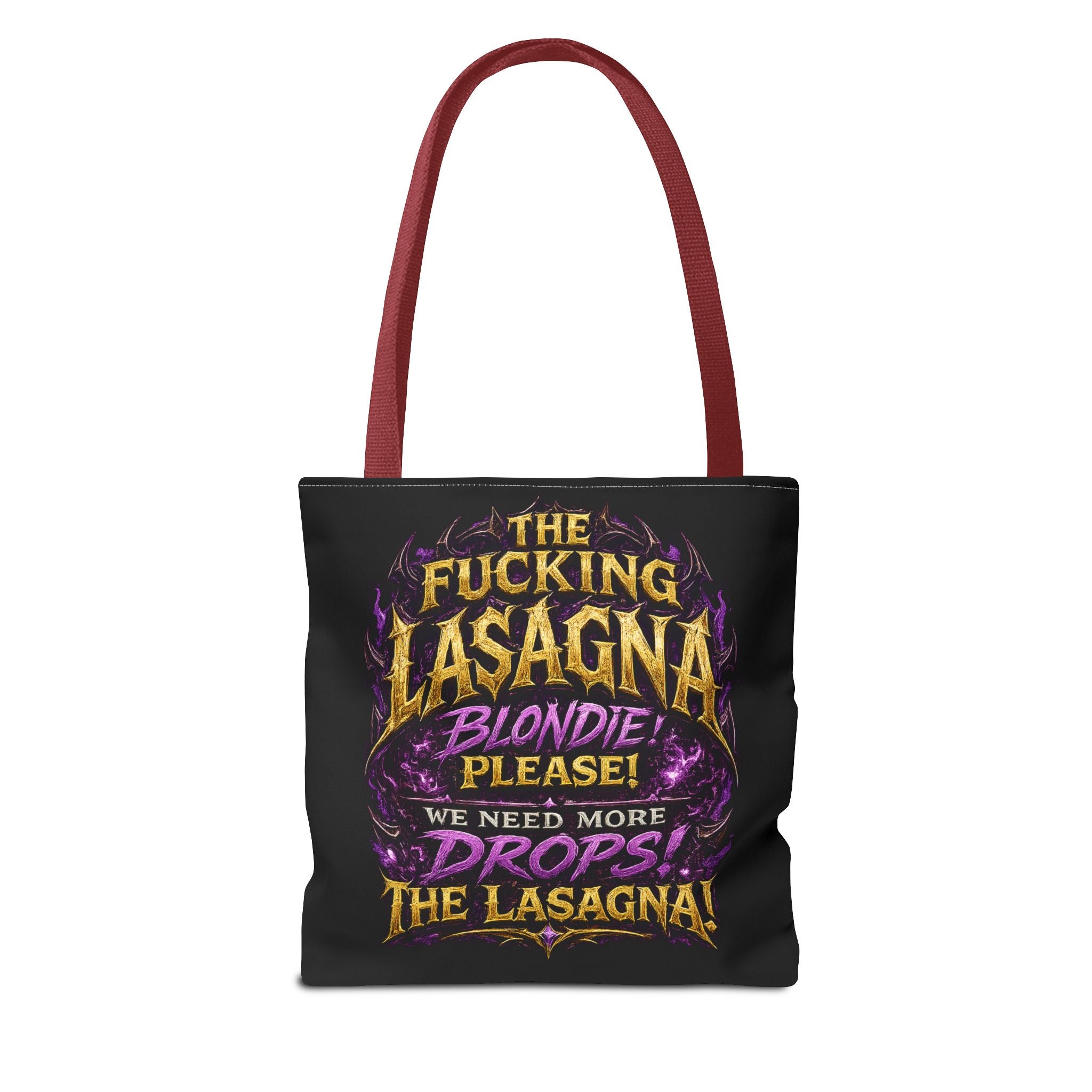 Lasagna Blondie Tote Bag – Funny Gamer Food Quote Bag
