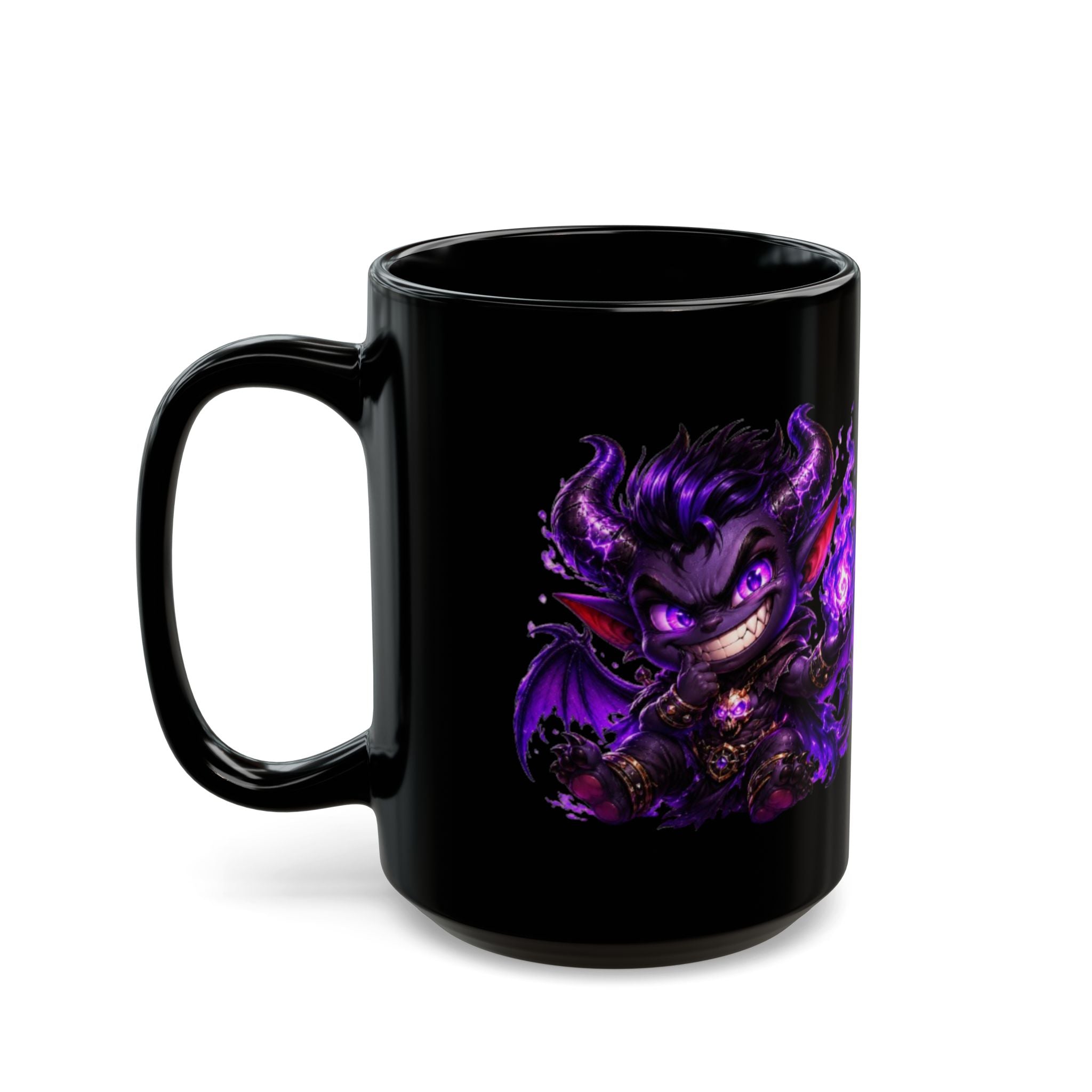Shadow Syndicate Black Mug — Purple Flame Gaming Coffee Cup (11oz & 15oz)