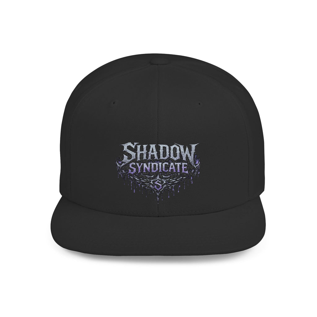 Shadow Syndicate Flat Bill Snapback Hat — Drip Logo Streetwear Cap