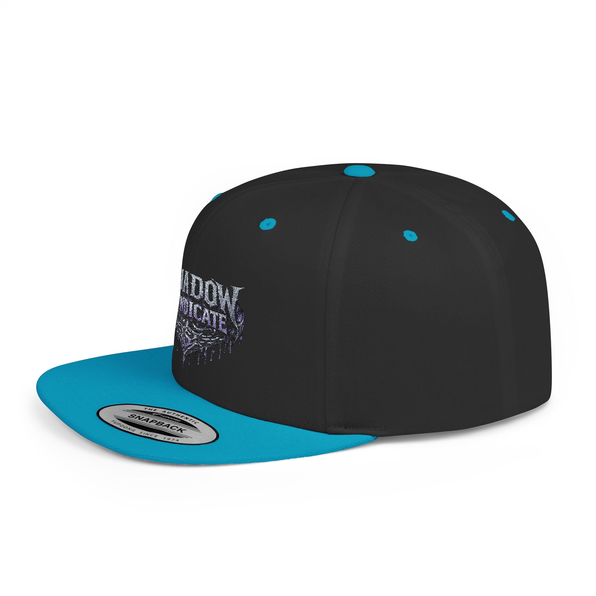 Shadow Syndicate Flat Bill Snapback Hat — Drip Logo Streetwear Cap