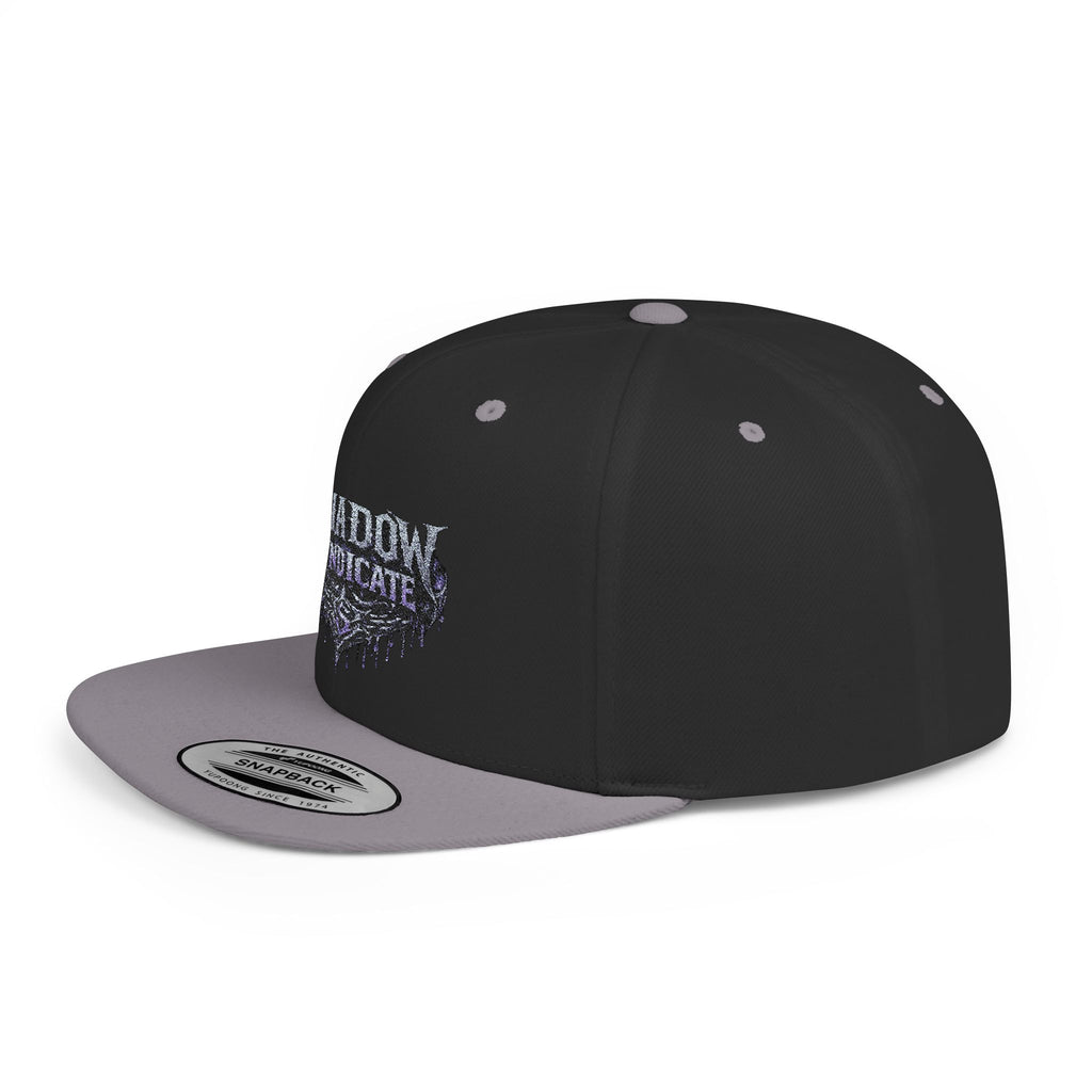 Shadow Syndicate Flat Bill Snapback Hat — Drip Logo Streetwear Cap