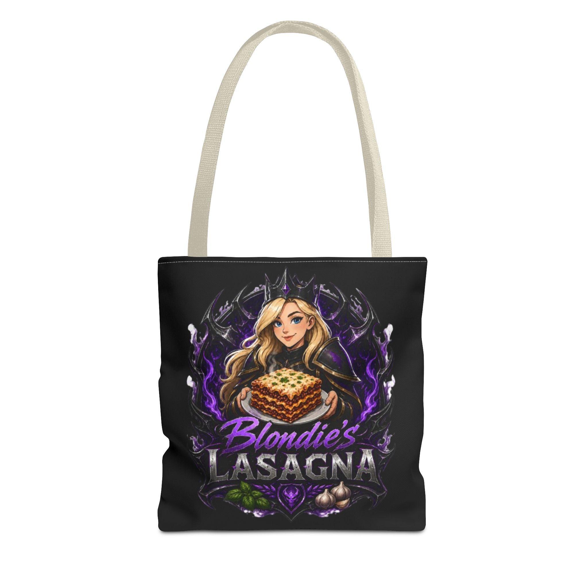 Lasagna Blondie Tote Bag – Funny Gamer Food Quote Bag